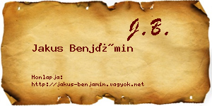 Jakus Benjámin névjegykártya
